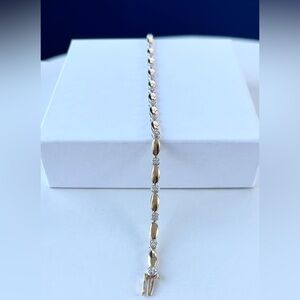 10K Two-tone Gold & Diamond 💎 Tennis Bracelet